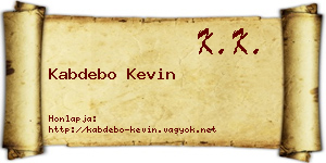 Kabdebo Kevin névjegykártya